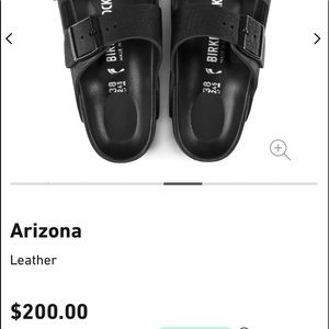 Birkenstock Arizona Natural Leather Black Two-Strap Sandals